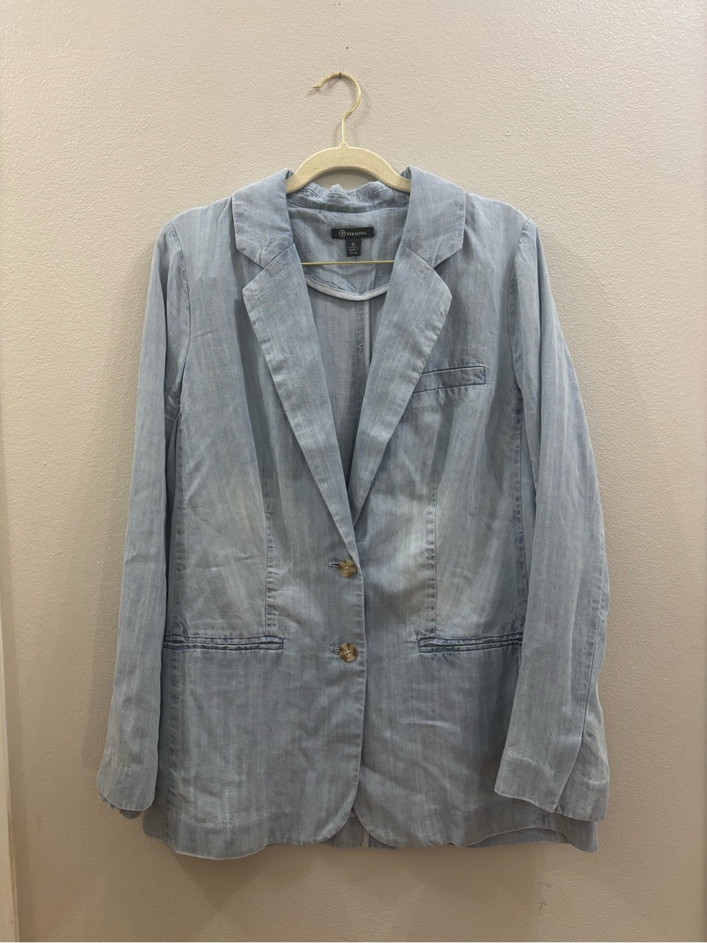 Versona Light Blue Denim-Style Women's Blazer